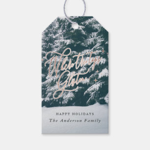 Wo die Baumgipfel glitzern Weihnachtsfeiertag Geschenkanhänger