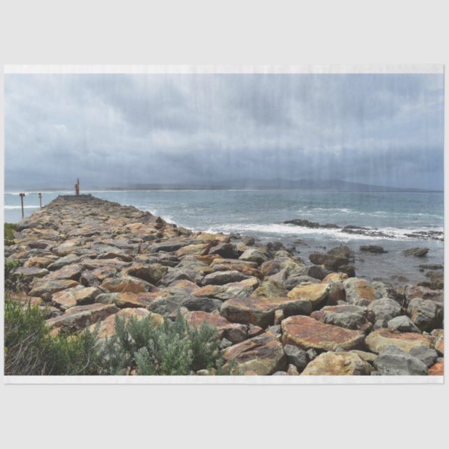 Wo die Felsen das Meer treffen - Ausgangspunkt Seidenpapier (Vorderseite)