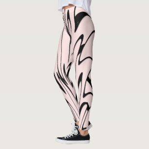 Wo die Kunst denkt Schwarz und Rosa Leggings