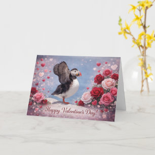 Wo die Liebe Flügel bekommt – Puffin Valentinstag Karte