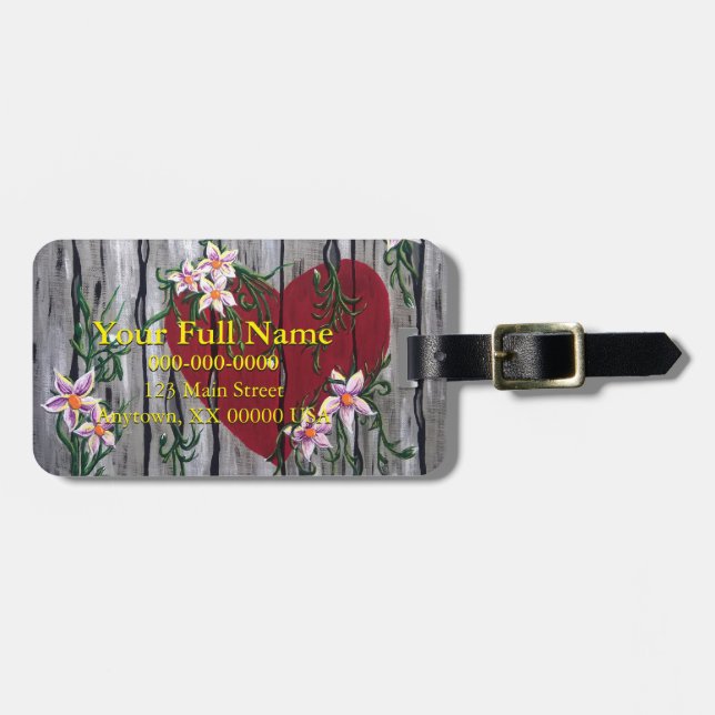 Wo die Liebe wächst, anpassbare Gepäckmarke Gepäckanhänger (Vorderseite horizontal)