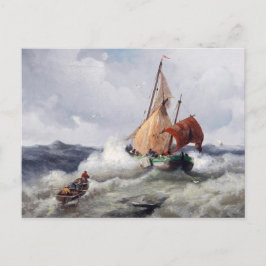 Wo die Natur regiert: Sturmflut mit Möwen Postkarte