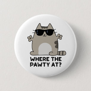 Wo die Pawty im sonnigen Party Cat Puff Button