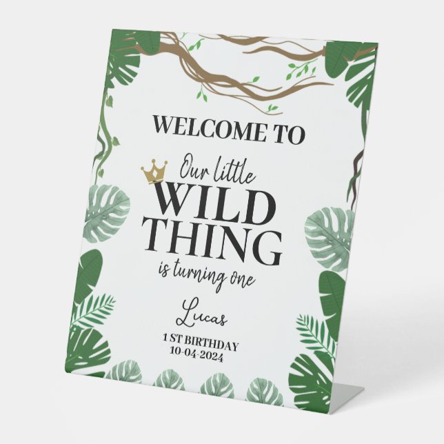 Wo die wilden Dinge 1. Geburtstag haben Sockelschild (Vorderseite)