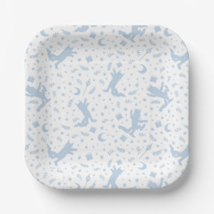 Wo die wilden Dinge Blau Blumen Pappteller