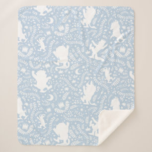 Wo die wilden Dinge blaues Blumenmuster Sherpadecke