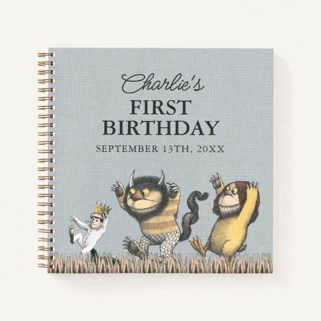 Wo die wilden Dinge der erste Geburtstag sind Notizbuch (Vorderseite)