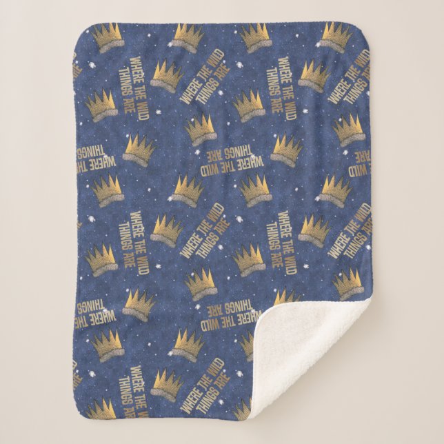Wo die wilden Dinge Krone und Sternenmuster sind Sherpadecke (Vorderseite)