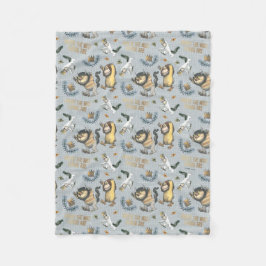 Wo die wilden Dinge Muster sind Fleecedecke