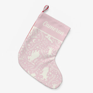 Wo die wilden Dinge rosa Blumenmuster Kleiner Weihnachtsstrumpf