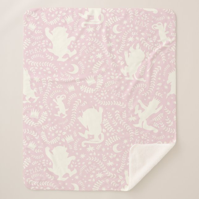 Wo die wilden Dinge rosa Blumenmuster sind Sherpadecke (Vorderseite)