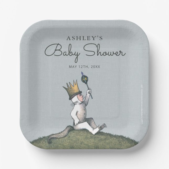 Wo die wilden Dinge sind Baby-Dusche Papier-Teller Pappteller (Vorderseite)
