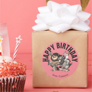 Wo die wilden Dinge sind Happy Birthday Runder Aufkleber