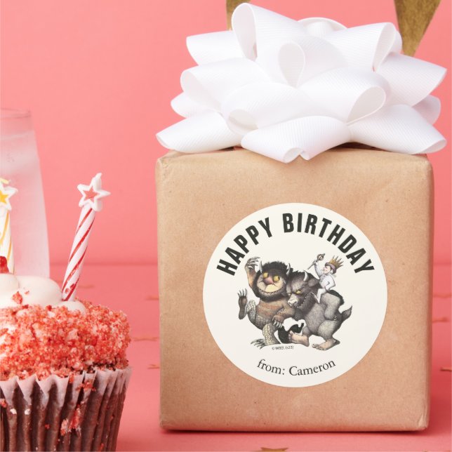Wo die wilden Dinge sind | Happy Birthday Runder Aufkleber (Party)