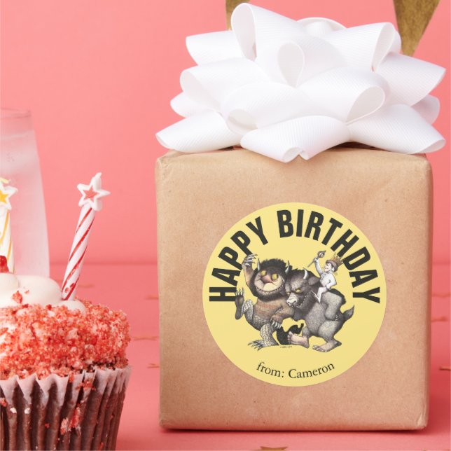 Wo die wilden Dinge sind | Happy Birthday Runder Aufkleber (Party)