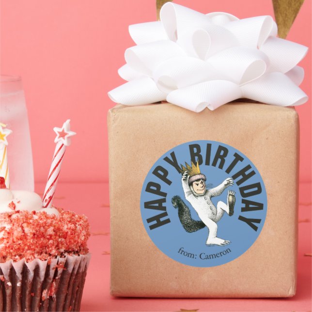 Wo die wilden Dinge sind | Happy Birthday Runder Aufkleber (Party)