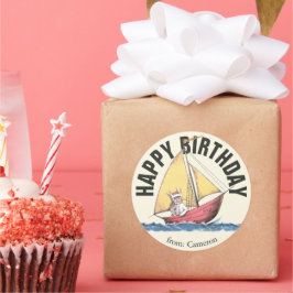 Wo die wilden Dinge sind | Happy Birthday Runder Aufkleber