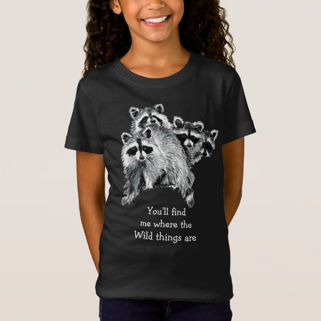 Wo die wilden Dinge sind inspirierende Raccoon T-Shirt (Vorderseite)