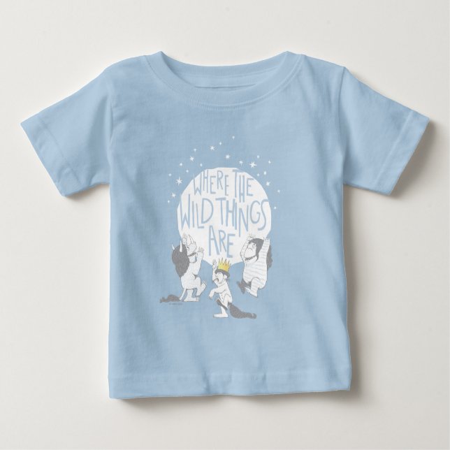 Wo die wilden Dinge sind | Mond und Stars Baby T-shirt (Vorderseite)