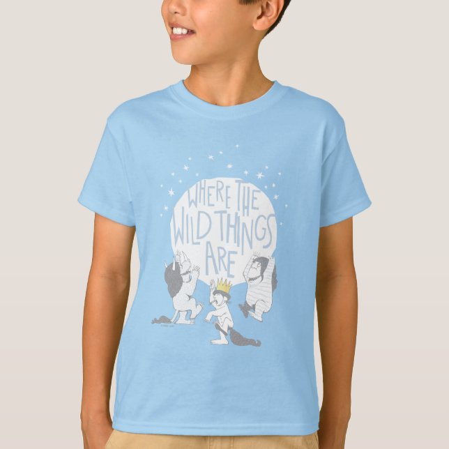 Wo die wilden Dinge sind | Mond und Stars T-Shirt (Vorderseite)