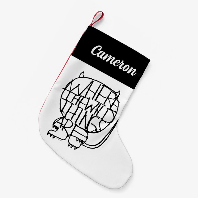 Wo die wilden Dinge sind | Name hinzufügen Kleiner Weihnachtsstrumpf (Vorderansicht (hängend))