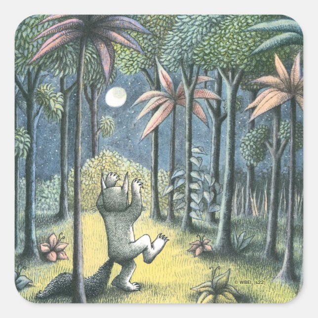 Wo die wilden Dinge sind | Szene 6 Quadratischer Aufkleber (Vorderseite)