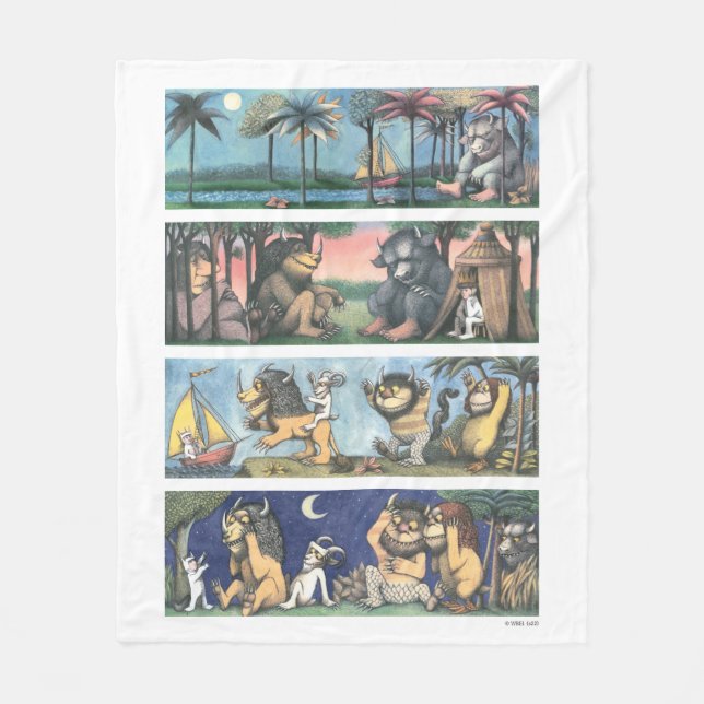 Wo die wilden Dinge Szenen sind Fleecedecke (Vorderseite)