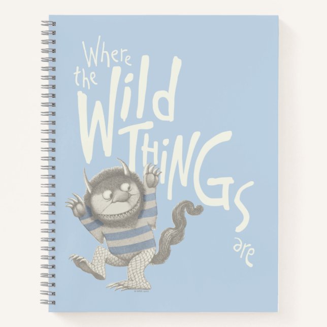 Wo die wilden Dinge zitiert werden - blau Notizbuch (Vorderseite)