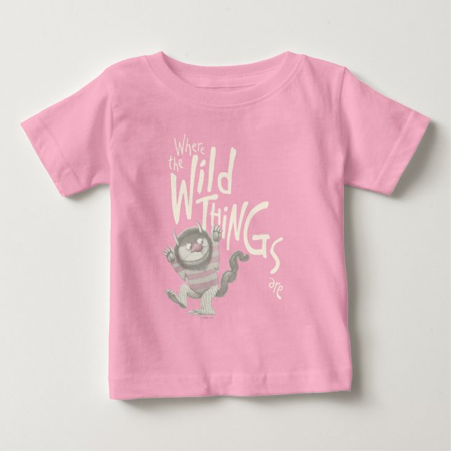 Wo die wilden Dinge zitiert werden - rosa Baby T-shirt (Vorderseite)