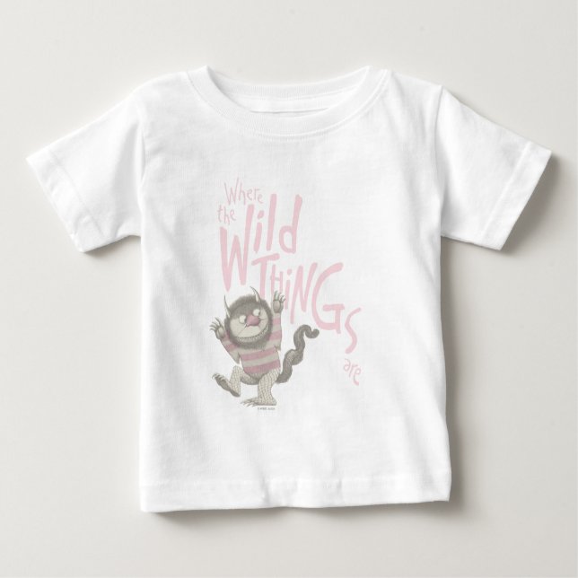 Wo die wilden Dinge zitiert werden - rosa Baby T-shirt (Vorderseite)
