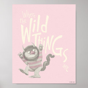 Wo die wilden Dinge zitiert werden - rosa Poster