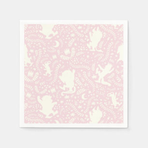 Wo die wilden Dinger rosa Blumenmuster Serviette