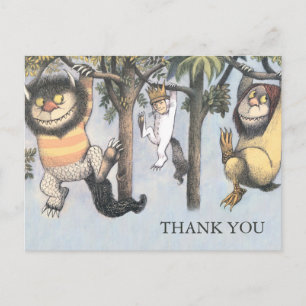 Wo die wilden Kerle wohnen Baby Shower Dankeschön Postkarte