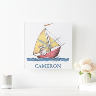 Wo die wilden Kerle wohnen   Max segelt Quadratische Wanduhr