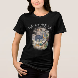 Wo die Wildnis frei lebt - Frauen und Wildtiere T- Tri-Blend Shirt