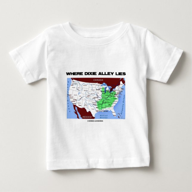 Wo Dixie Gasse liegt (Staat-Karte) Baby T-shirt (Vorderseite)