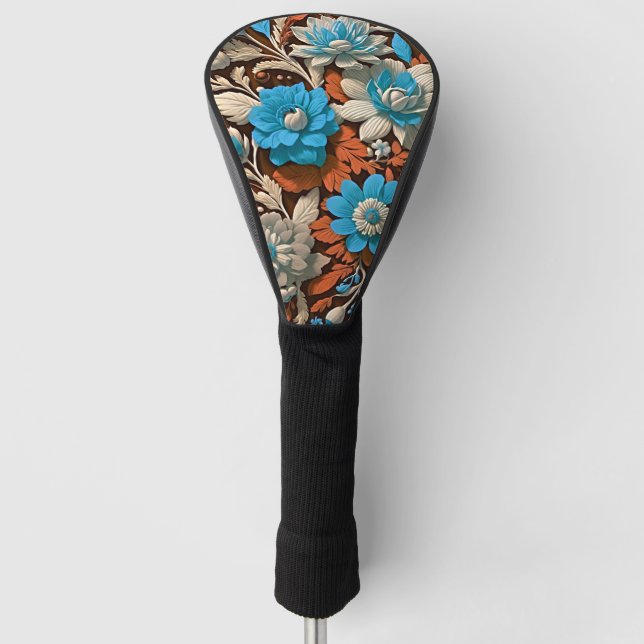 Wo Elegance die Messe trifft: Boho Floral Golf Headcover (Vorderseite)