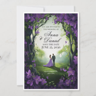 Wo Eleganz Ewige Liebe trifft Hochzeit Einladung