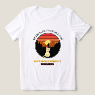 Wo endet die Welt   Süße Katze Retro-Sonnenunterga Tri-Blend Shirt
