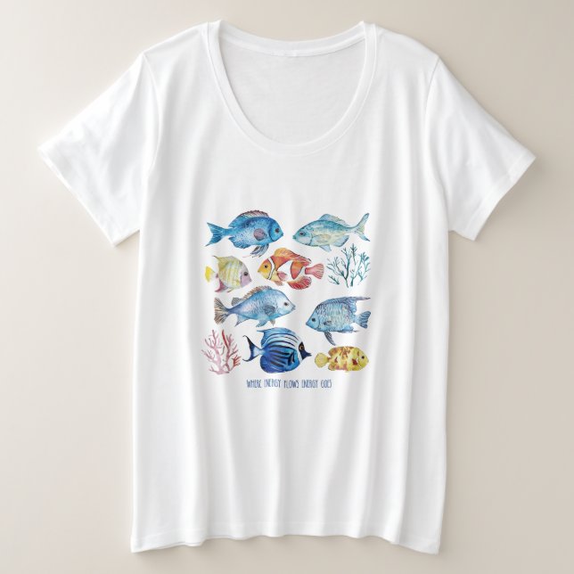 Wo Energie fließt Große Größe T-Shirt (Design vorne)