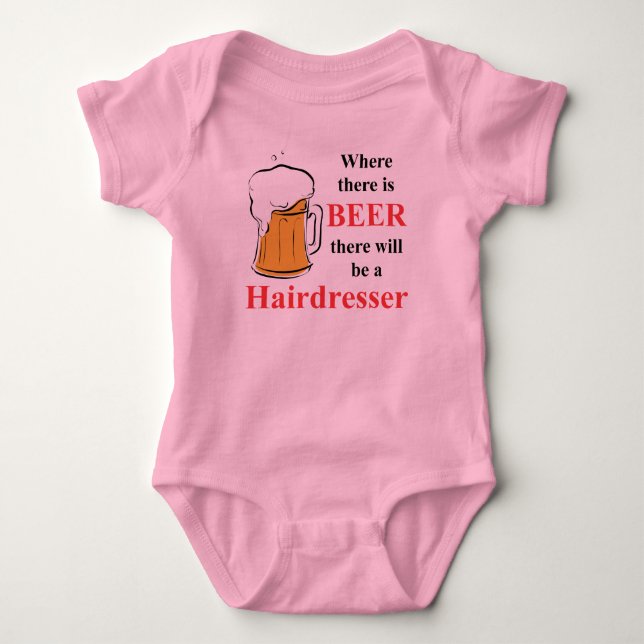 Wo es Bier gibt - Friseur Baby Strampler (Vorderseite)