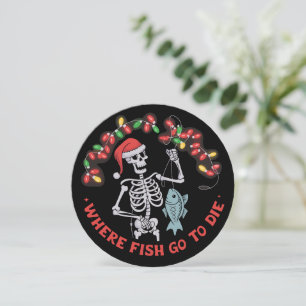 Wo Fische fischen gehen, um zu Die Weihnachtskelet Feiertagskarte
