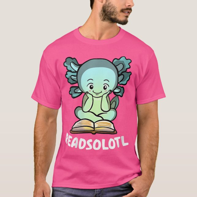 Wo Funny liest Fischbücher Lizard Readsolotlas T-Shirt (Vorderseite)