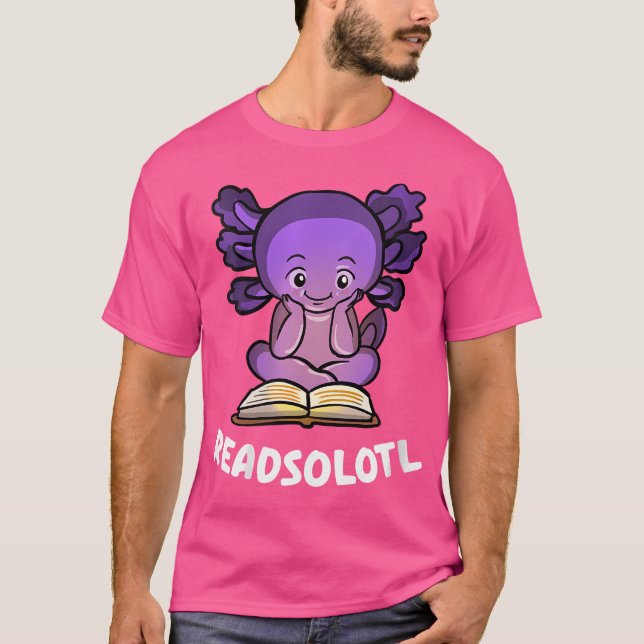 Wo Funny liest Fischbücher Lizard Readsolotlas T-Shirt (Vorderseite)