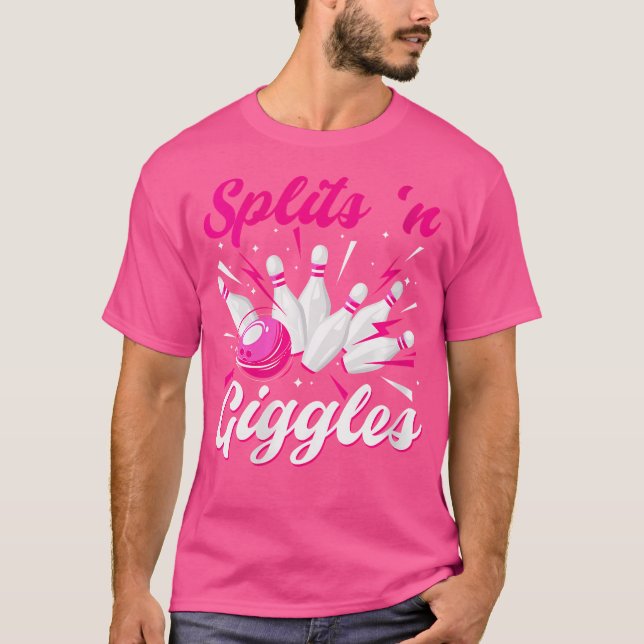 Wo Funny Splits 'N Giggles Bowling Team Niedlich B T-Shirt (Vorderseite)