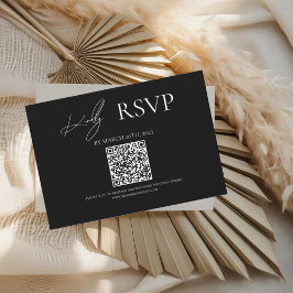 Wo für immer schwarze Hochzeitskarten beginnen RSVP Karte