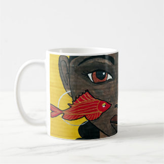 Wo Gedanken schwimmen | Schwarze Frauenkunst Afroz Kaffeetasse
