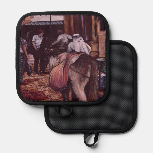 Wo Generationen zusammenkommen, Alt-Jerusalem Topflappen (Vorderseite/Rückseite)