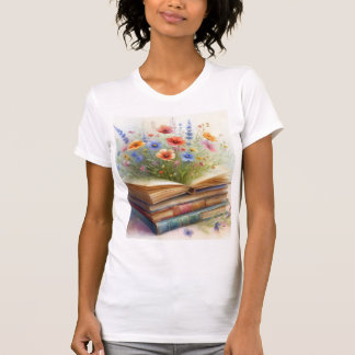 Wo Geschichten erblühen – Aquarell-Wildblumen wach T-Shirt