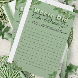 Wo ging es hin? Grüne Hochzeits-G guessing-Spiel 